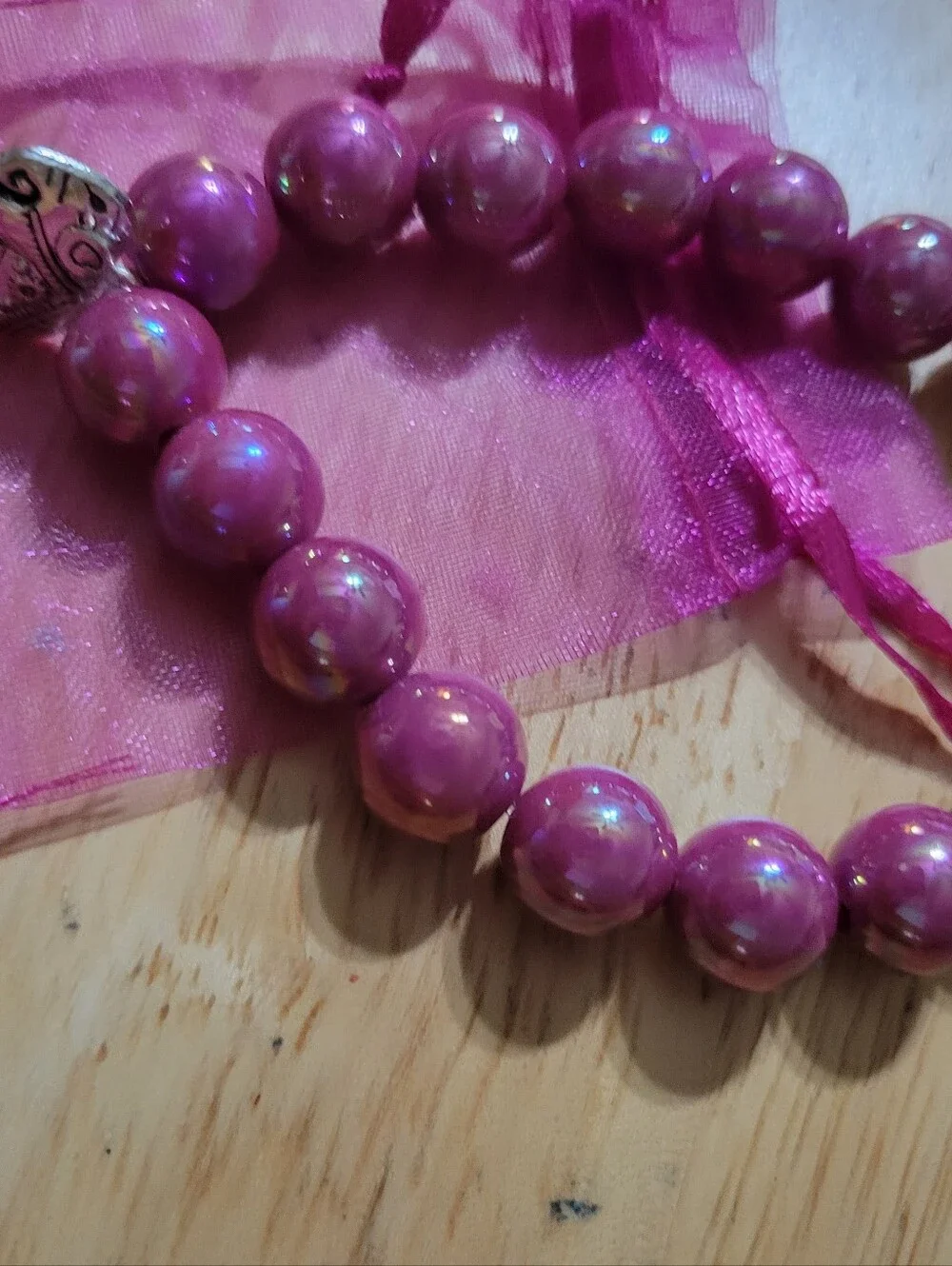 Purple Beaded Women's Hand Band
